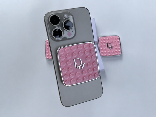 Силиконовый держатель для смартфона Dior розовый