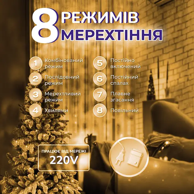Фото Гірлянда роса мішура на мідній проволоке 30м