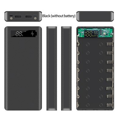 Фото Корпус коробки зі швидкою зарядкою Power Bank Case DIY M8, 8 x 18650 LCD 2xUSB, 1xTYPE-C, 2xLED M8