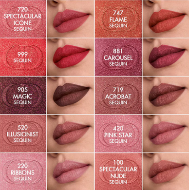 Жидкая помада-дуэт Rouge Sequin Liquid Duo Glitzer Dior, 100 Spectacular Nude