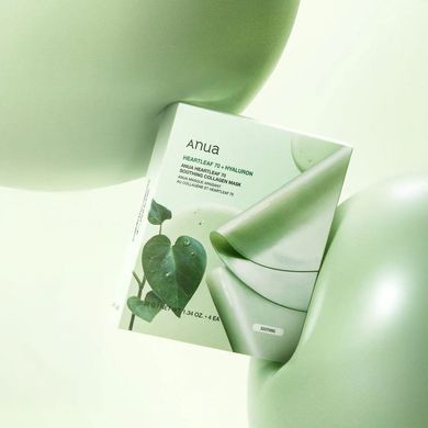 Заспокійлива колагенова маска Anua Heartleaf 70 + Hyaluron Soothing Collagen Mask 38 г &times; 4 шт