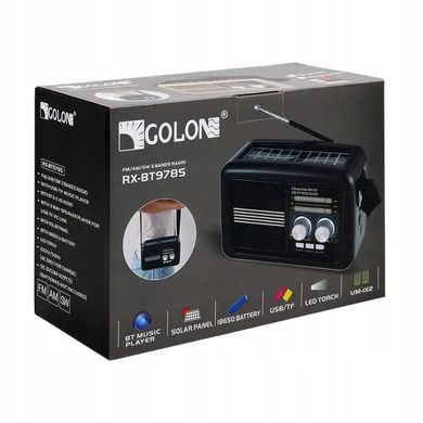 Фото Радиоприемник на солнечной панели Golon Solar RX BT 978 S Bluetooth 978