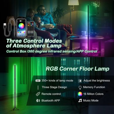 Фото Светодиодная лампа RGB с пультом напольная 120 см RGB