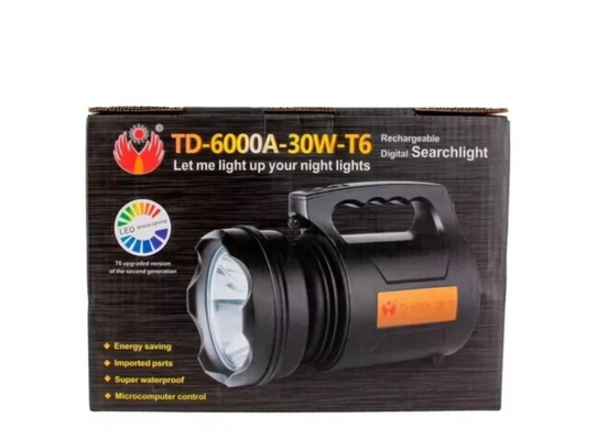 Фото Фонарь-прожектор аккумуляторный TD-6000A 30W с дальним лучом TD-6000A