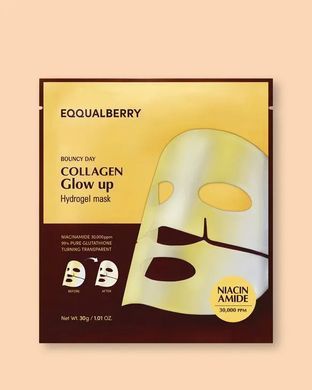 Фото Маска для обличчя EQQUALBERRY Collagen Glow Up Hydrogel  EQQUALBERRY Collagen Glow Up Hydrogel