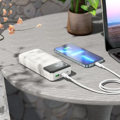 Фото Зовнішній акумулятор Hoco J102A Cool Figure Power Bank 20000 mAh PD 20W QC 3.0 з LED-дисплеєм білий J102A  Білий