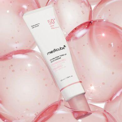 Фото Сонцезахисний крем для обличчя з легким тонувальним ефектом Medicube PDRN Pink Tone Up Sun Cream SPF 50+ PA++++ 50 мл Tone Up Sun Cream SPF 50+