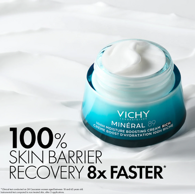 Фото Зволожуючий крем для обличчя Vichy Min&eacute;ral 89, 100H Creme Boost D`Hydratation, 50 мл 100H Boost D`Hydratation