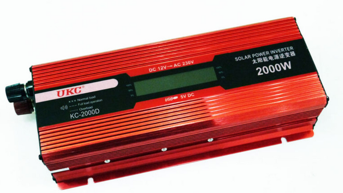 Фото Інвертор перетворювач напруги UKC 2000W KC-2000D з LCD-дисплеєм KC-2000D