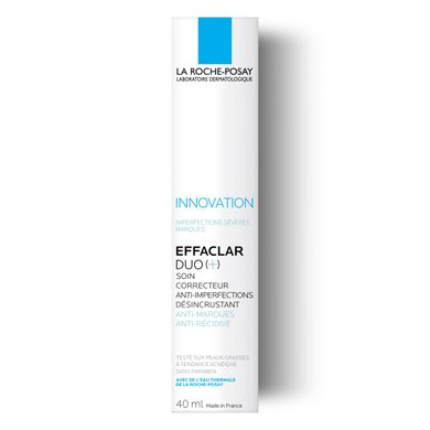 La Roche-Posay Effaclar Duo(+) Коригуючий крем-гель для обличчя від прищів та постакне, для проблемної та жирної шкіри, 40 мл