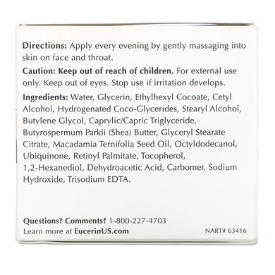 Нічний крем для обличчя проти зморшок Eucerin Q10 Anti-Wrinkle + Pro-Retinol Night Cream 48 г