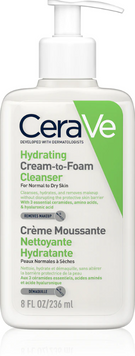 Увлажняющая крем-пенка для умывания CeraVe Hydrating Cream-to-Foam Cleanser, 236 мл