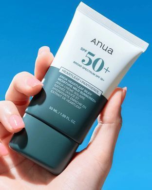 Солнцезащитный крем SPF50+ Anua Heartleaf Silky Moisture Mild Sunscreen 50 мл