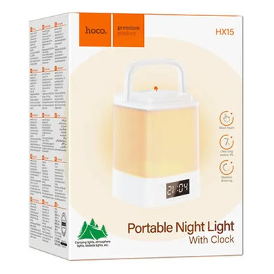 Фото Портативный ночник с часами Hoco HX15 Portable Night Light With Clock HX15