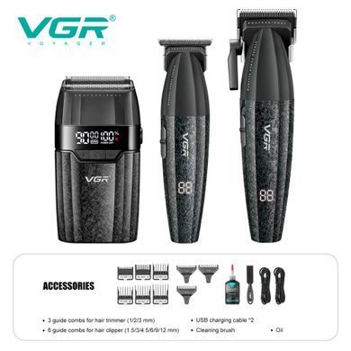 Фото Профессиональный набор для стрижки VGR V-640 S3 Barber Combo 3 в 1 черный V-640 S3