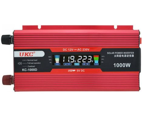 Фото Преобразователь напряжения UKC 1000W AC/DC KC-1000D с дисплеем  100002