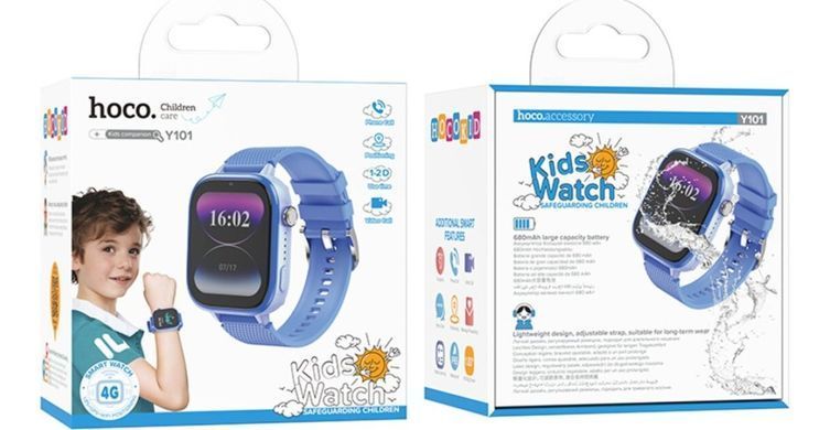 Фото Детские смарт часы Smart Watch Hoco Y101 4G  Y101 Blue