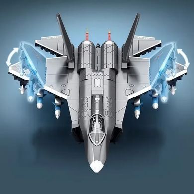 Фото Дитячий конструктор літак SEMBO J-35 Fighter палубний винищувач 621 деталь J-35 Fighter