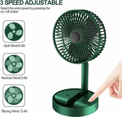 Фото Портативний настільний вентилятор Telescopic Folding Fan Telescopic
