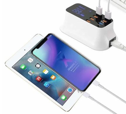 Фото Мережевий зарядний пристрій Quick Charge 3.0 Wisdom YC-CDA19Q 8 портів ( 6xUSB 2.0/1xUSB 3.0/1xType-C ) YC-CDA19Q